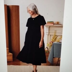 NWR Tradlands Black Linen Chalet Tiered Dress S